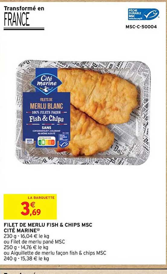 filet de merlu fish & chips msc cité marine