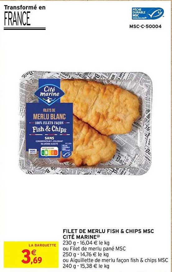 filet de merlu fish & chips msc cité marine