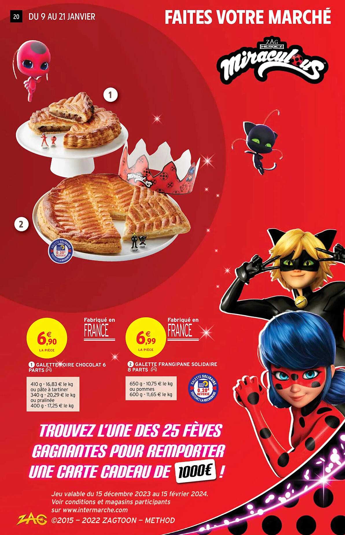 galette poire chocolat 6 parts, galette frangipane solidaire 8 parts