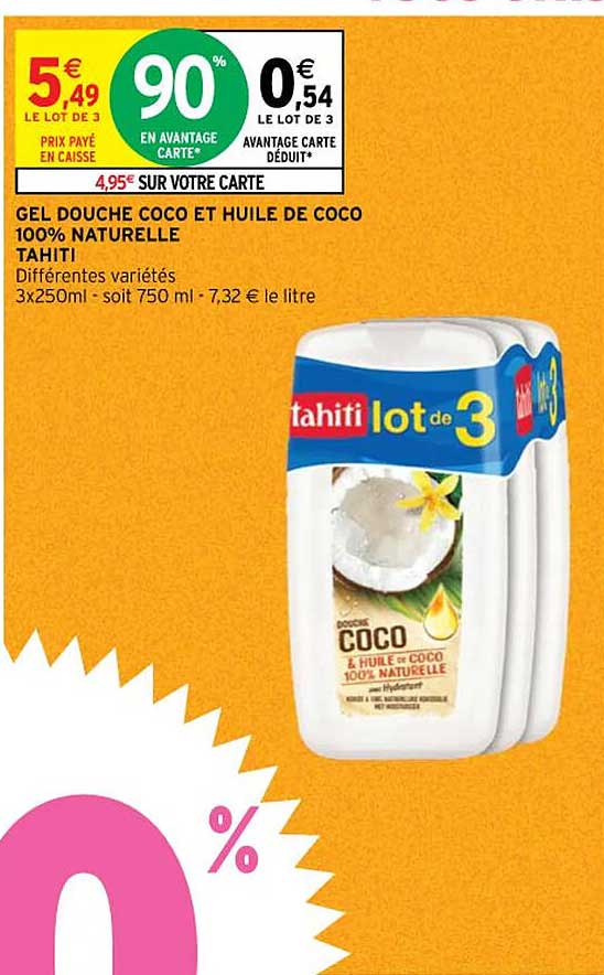 Gel Douche Coco Et Huile De Coco 100% Naturelle Tahiti