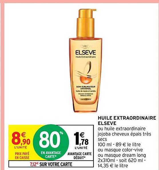 huile extraordinaire elsève ou huile extraordinaire jojoba cheveux épais très secs ou masque color-vive ou masque dream long