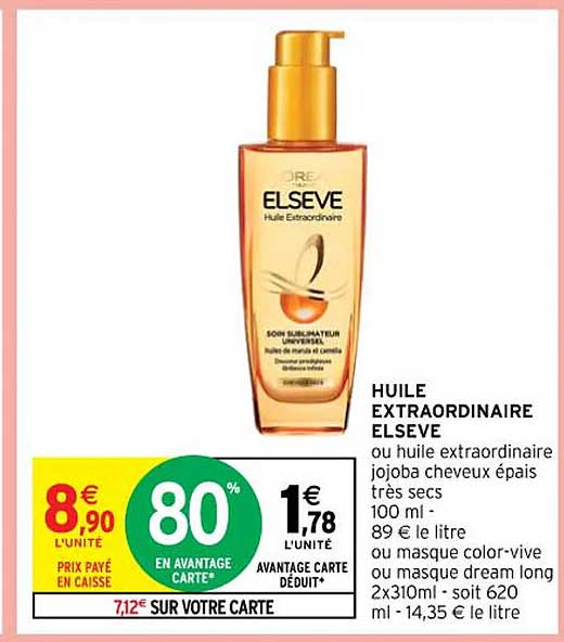 huile extraordinaire elsève ou huile extraordinaire jojoba cheveux épais très secs ou masque color-vive ou masque dream long