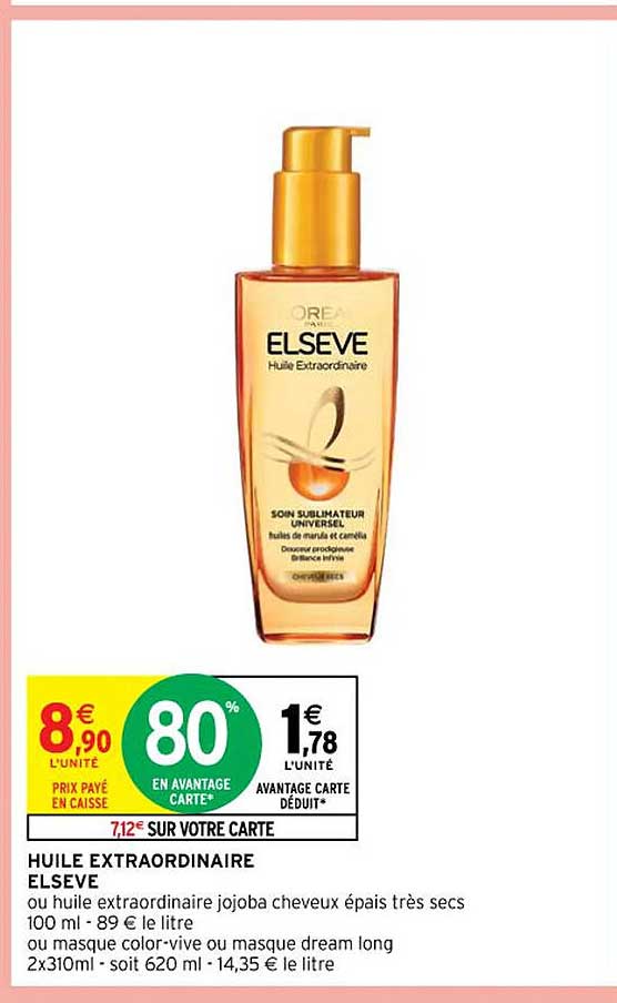 huile extraordinaire elseve ou huile extraordinaire jojoba ou masque color-vive ou masque dream long