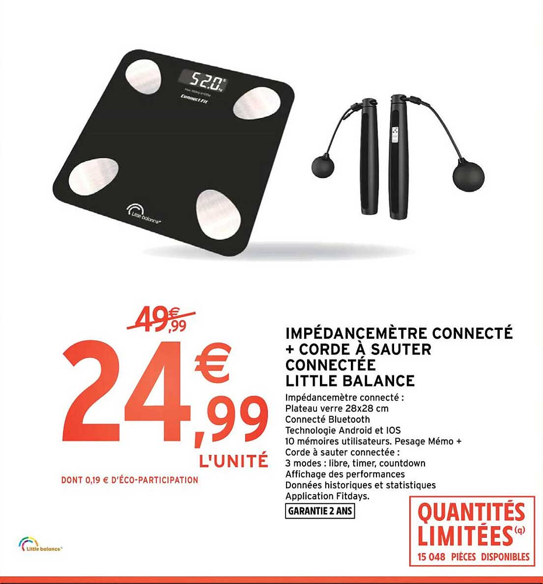 impédancemètre connecté + corde à sauter connectée little balance