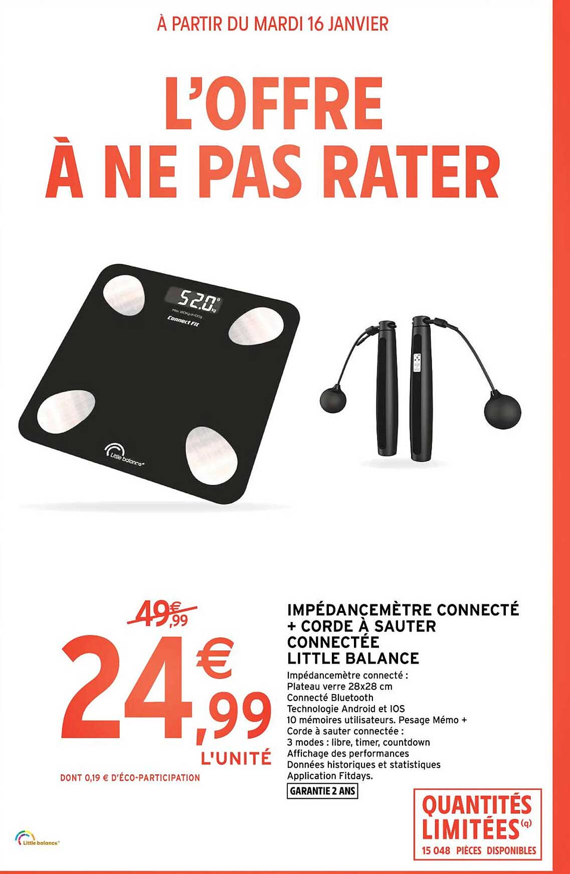 impédancemètre connecté + core à sauter connectée little balance