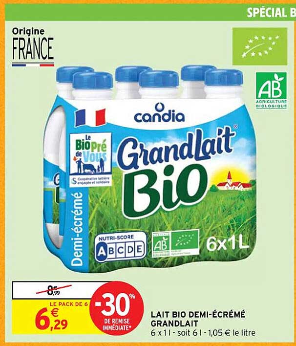 lait bio demi-écrémé grandlait