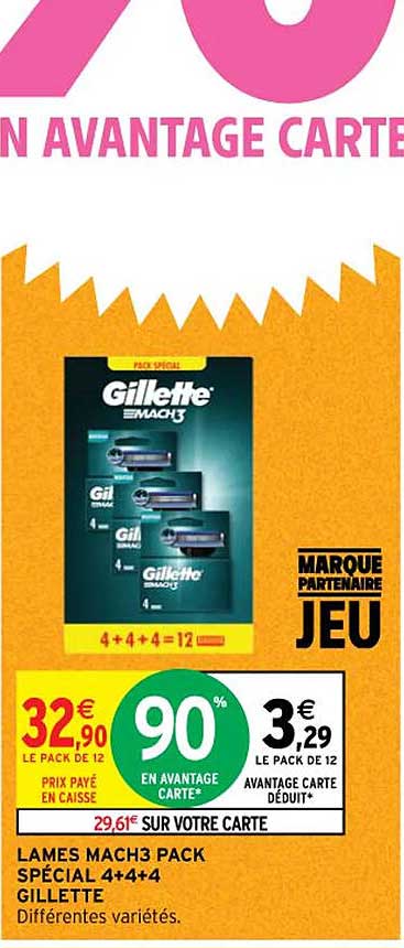 Lames Mach3 Pack Spécial 4+4+4 Gillette