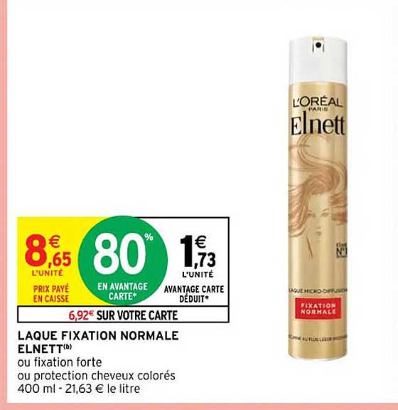 laque fixation normale elnett ou fixation forte ou protection cheveux colorés