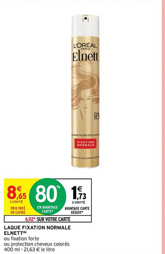 laque fixation normale elnett ou fixation forte ou protection cheveux colorés