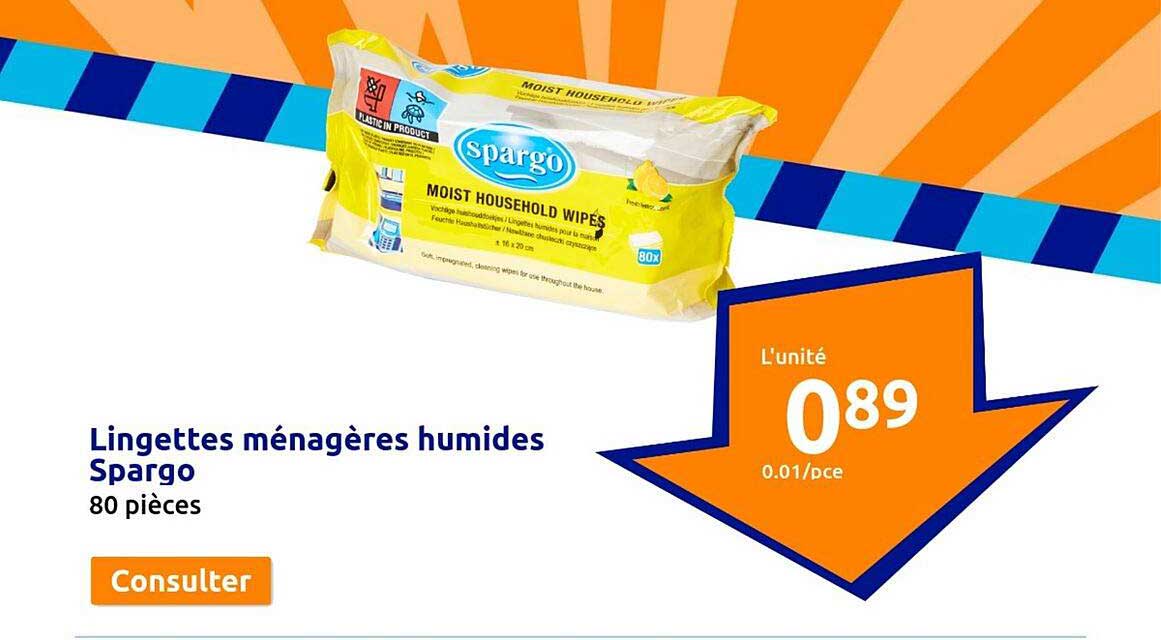 Lingettes Ménagères Humides Spargo