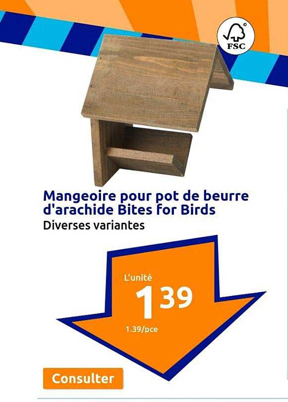 mangeoire pour pot de beurre d'arachide bites for birds