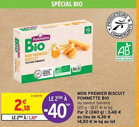 mon premier biscuit pommette bio ou saveur banane