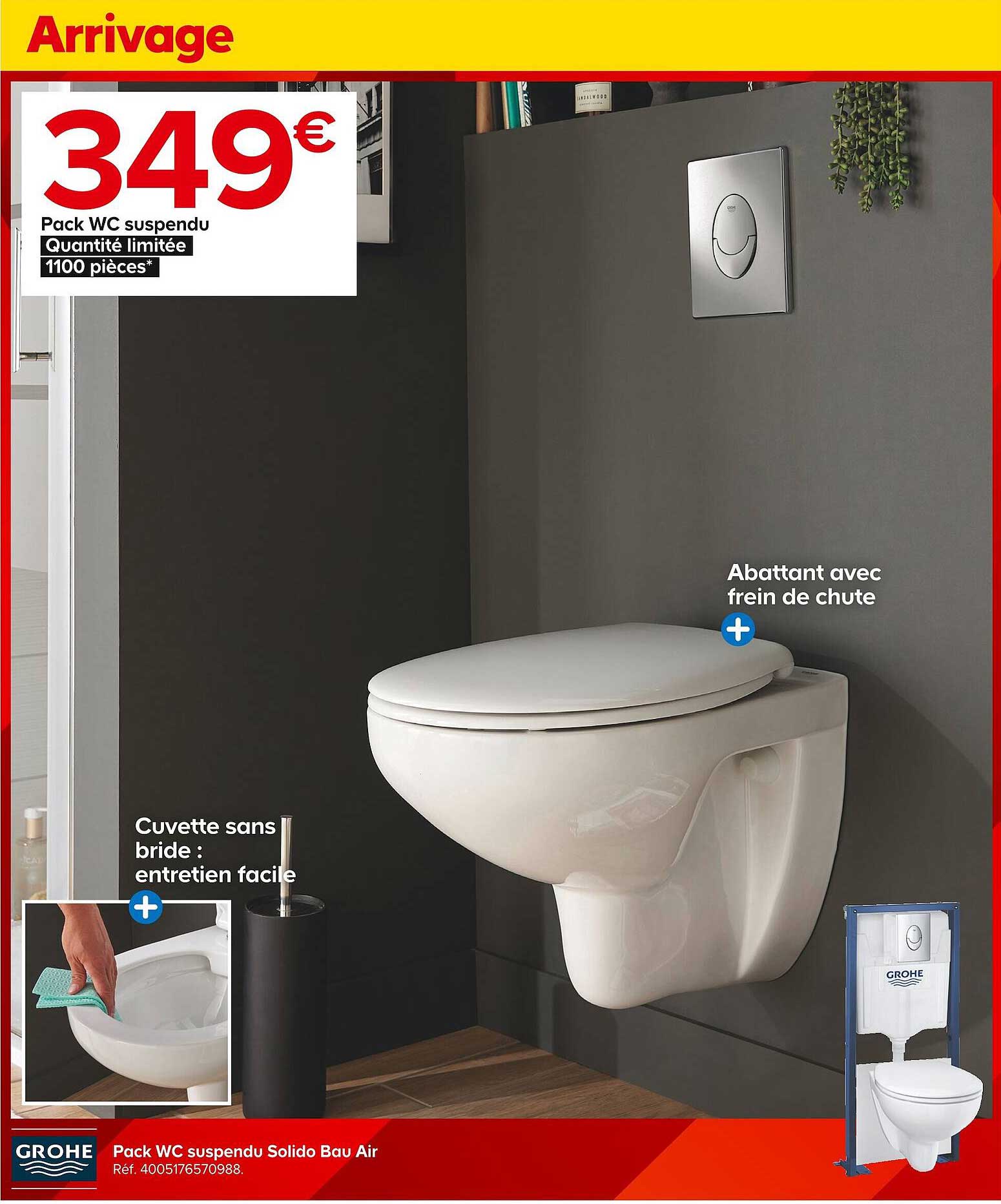 pack wc suspendu solido bau air grohe