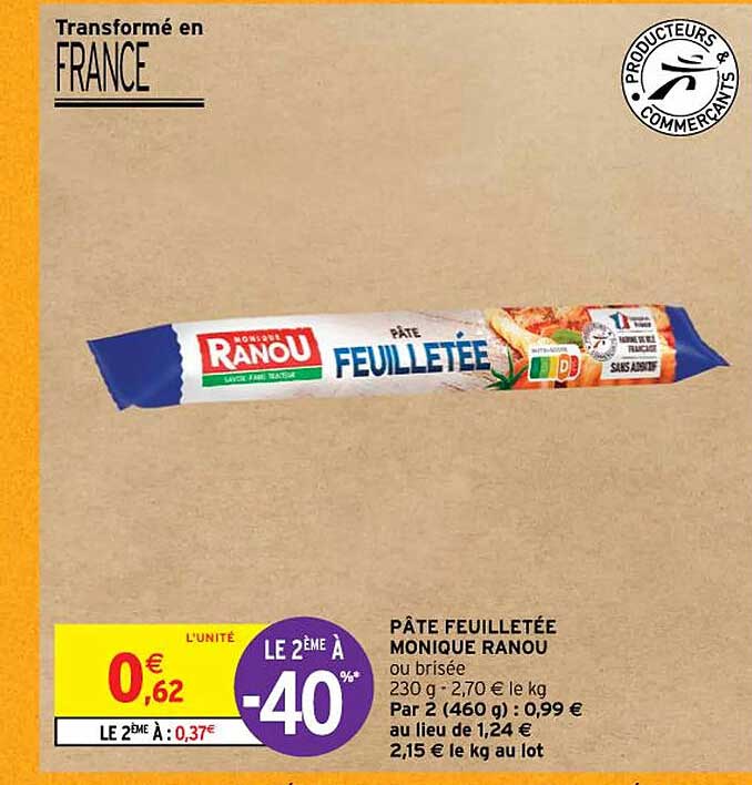 pâte feuilletée monique ranou ou brisée