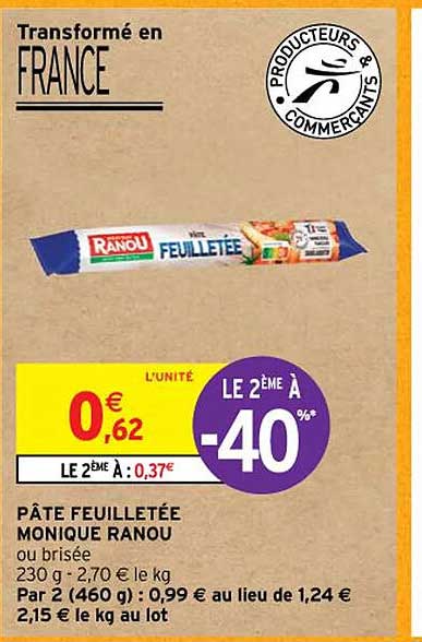 pâte feuilletée monique ranou ou brisée