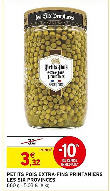 petits pois extra-fins printaniers les six provinces