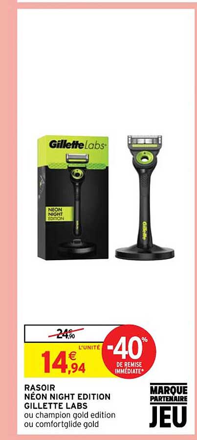 rasoir néon night edition gilette labs