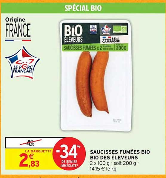 saucisses fumées bio bio des éleveurs