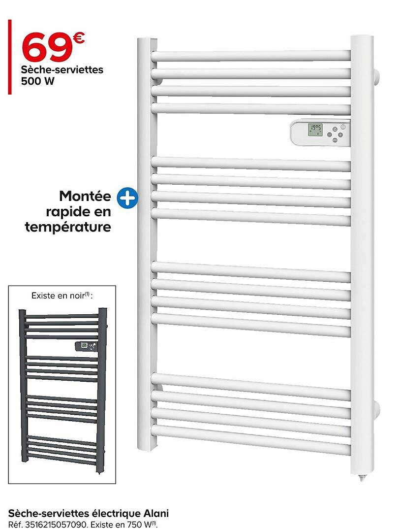 sèche-serviettes 500 w électrique alani
