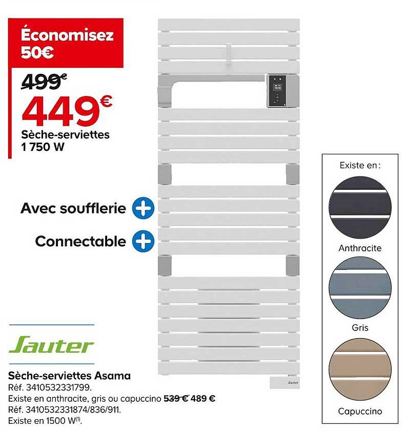 sèche-serviettes asama sauter 1750 w
