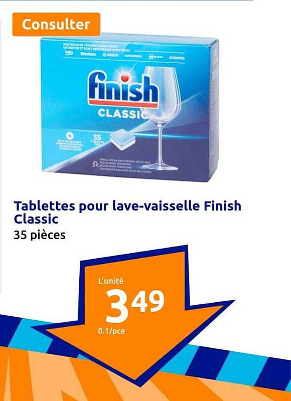 tablettes pour lave-vaisselle finish classic