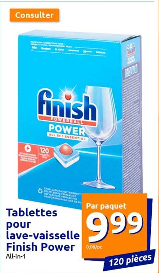tablettes pour lave-vaisselle finish power