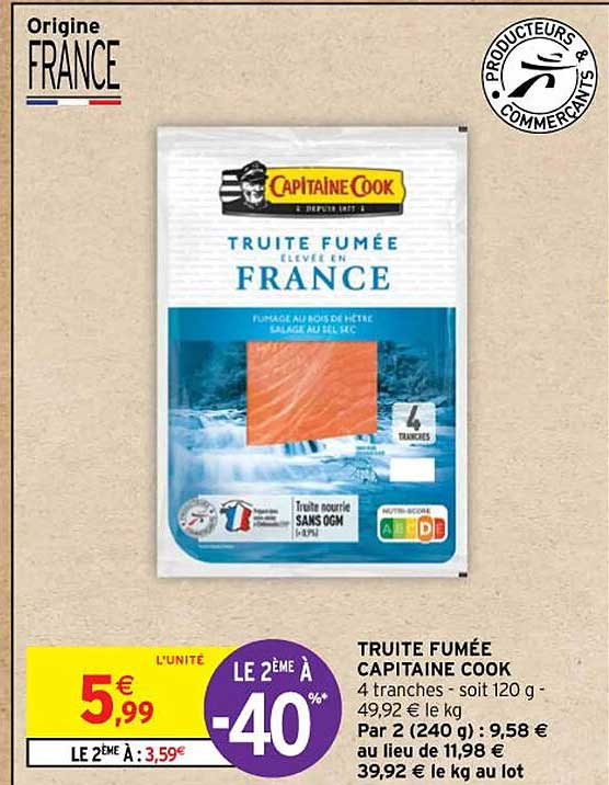 truite fumée capitaine cook