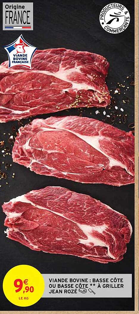 viande bovine : basse côte ou basse côte** à griller jean rozé