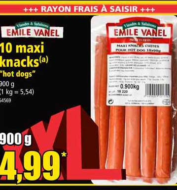 10 maxi knacks "hot dogs" emile vanel