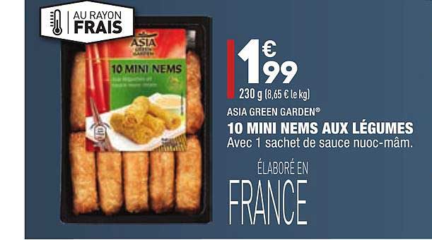 10 mini nems aux légumes asia green garden