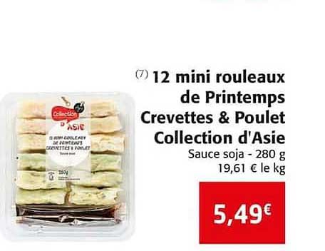 12 mini rouleaux de printemps crevettes & poulet collection d'asie