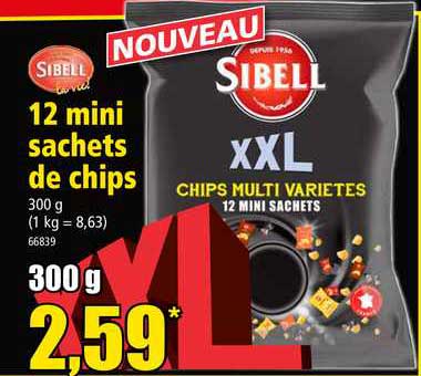 12 Mini Sachets De Chips Sibell