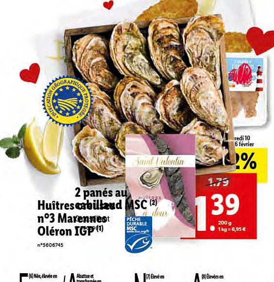 2 panés au huîtres n°3 marennes oléron igp