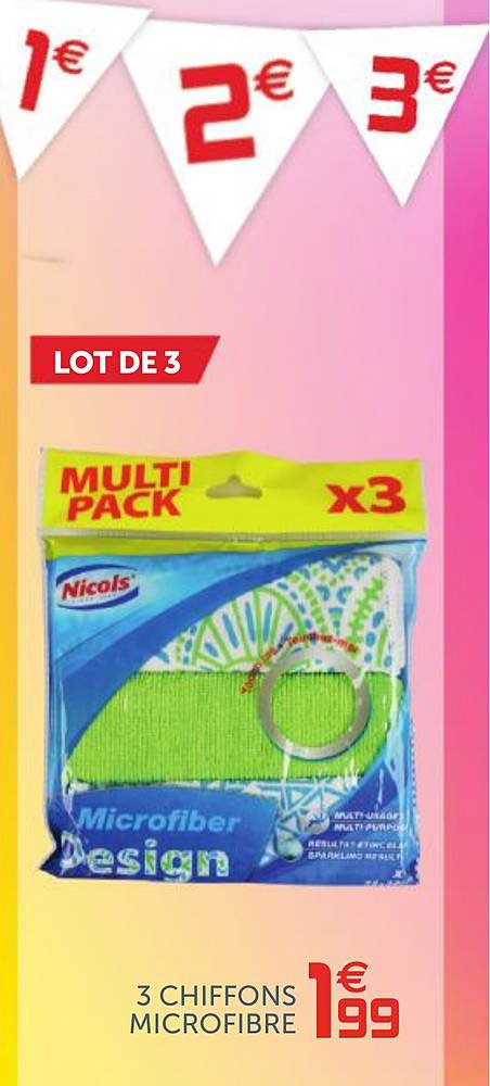 3 chiffons microfibre nicols