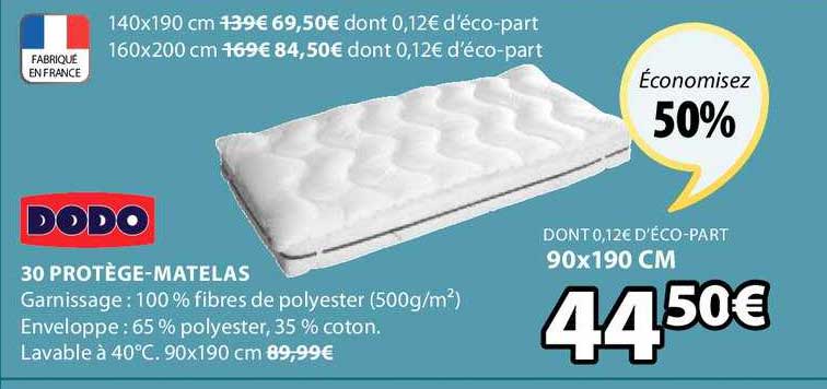 30 protège-matelas dodo