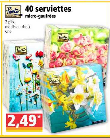 40 serviettes micro-gaufrées