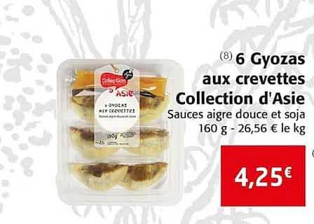 6 gyozas aux crevette collection d'asie