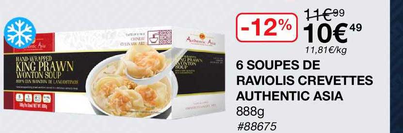 6 soupes de raviolis crevettes authentic asia
