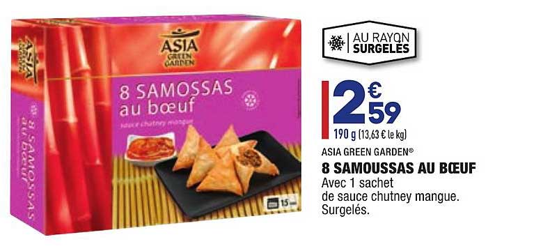8 samoussas au bœuf asia green garden