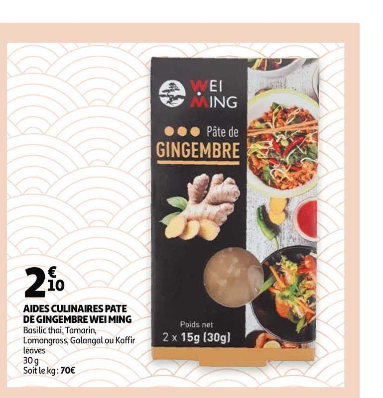 aides culinaires pâte de gingembre wei ming