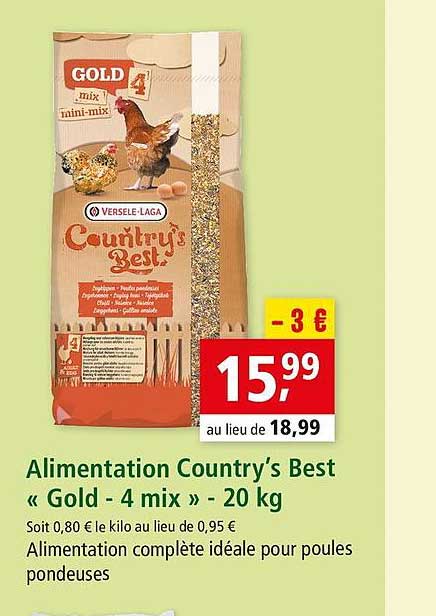 alimentation country's best «gold - 4 mix» -20 kg