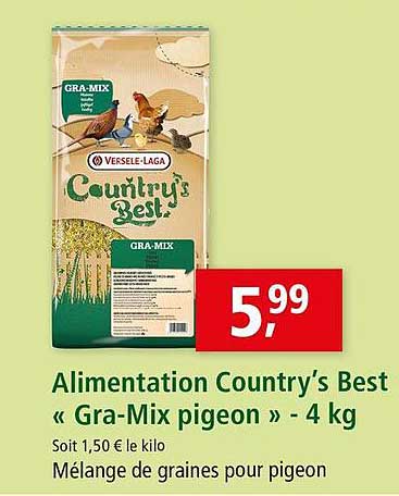 alimentation country's best «gra-mix pigeon » - 4 kg
