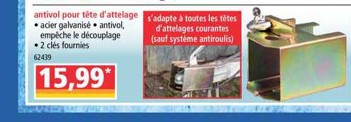 antivol pour tête d'attelage