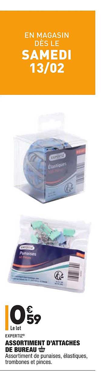 assortiment d'attaches de bureau expertiz