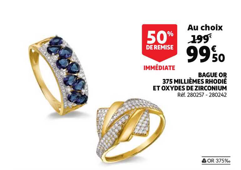 bague or 375 millièmes rhodié et oxydes de zirconium