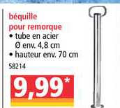 béquille pour remorque