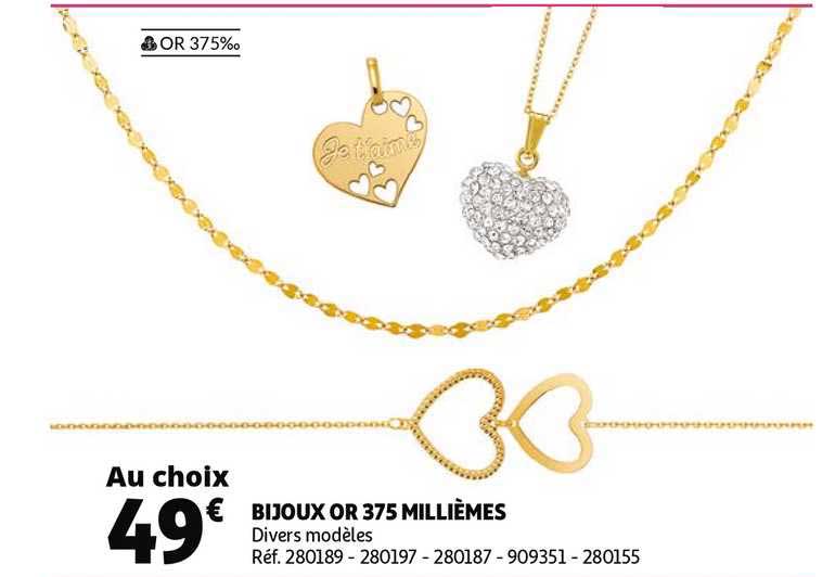 bijoux or 375 millièmes