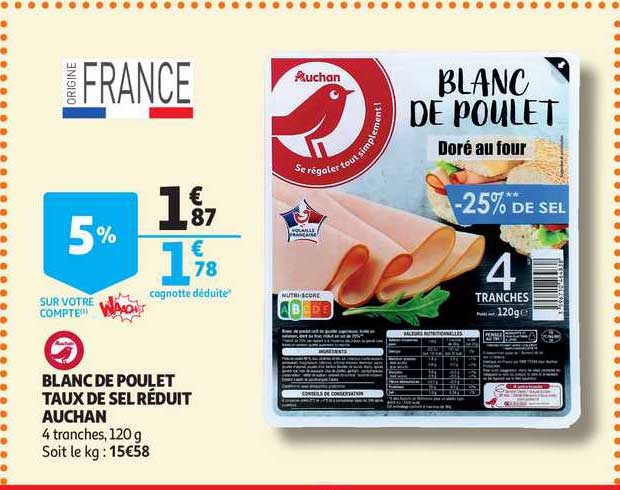 blanc de poulet taux de sel réduit