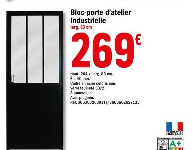 bloc-porte d'atelier industrielle