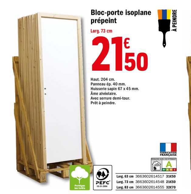 bloc-porte isoplane prépeint